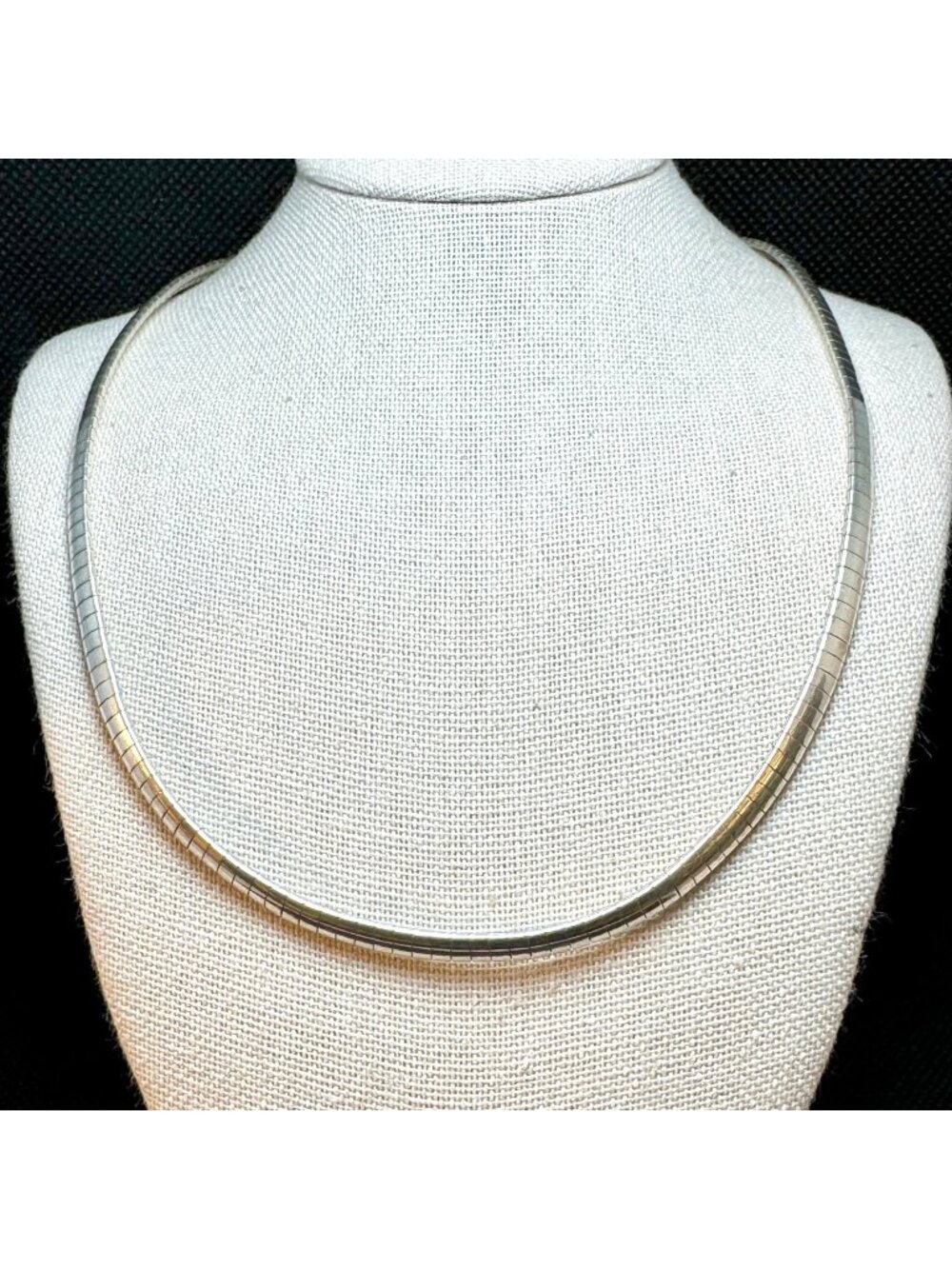 Italy Omega Chain Necklace Sterling Silver 925 Size 16.25'' Length